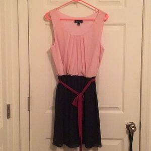 Pink and navy blue dress